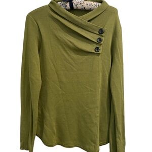 Lovely Habitat green tunic style sweater with buttons
